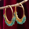 White Pearls Big Size Fancy Stylish Round Hoop Simple Circle Pearl Casual Earrings